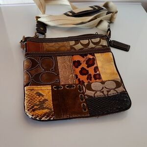 COACH CROSSBODY BAG shoulder purse PATCHWORK adjustable strap clean barely used